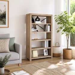 5-Tier Wooden Bookcase 80x30x140cm in Brown