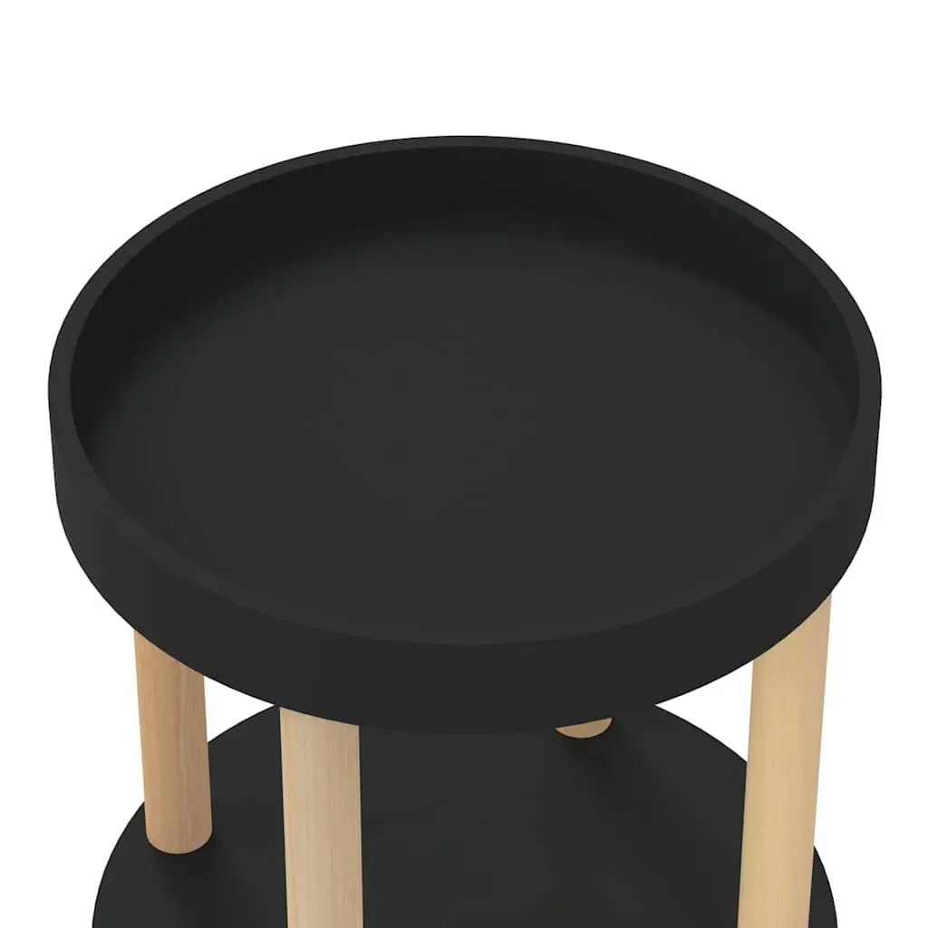 3-Tier Kitchen Trolley Lockable Wheels Black Engineered Wood