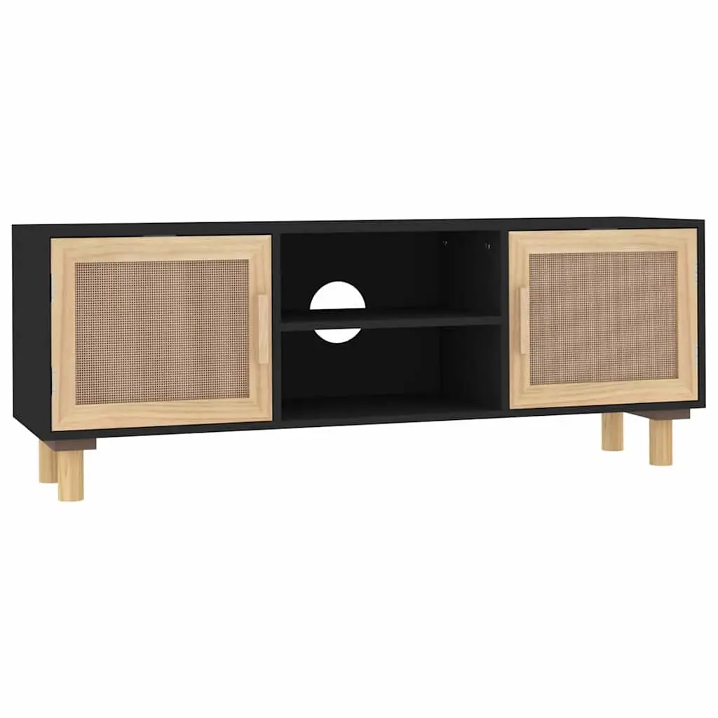 TV Cabinet Storage Unit 105x30x40cm Black 4 Compartments
