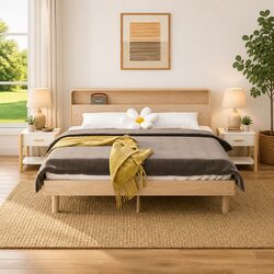 White Engineered Wood Bedside Tables - Set of 2