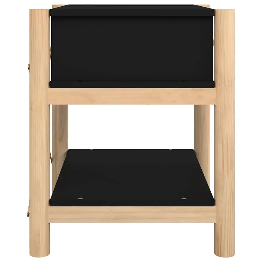 Bedside Tables 2pcs Storage Cabinet 42x38x45 cm Black Engineered Wood