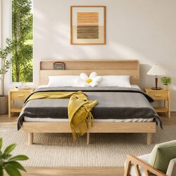Set of 2 Brown Nightstands with Engineered Wood
