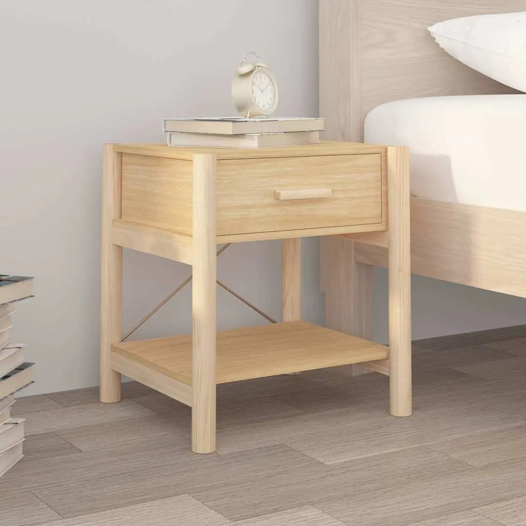 Bedside Tables 2pcs Brown Engineered Wood Nightstand Cabinet Storage Furniture