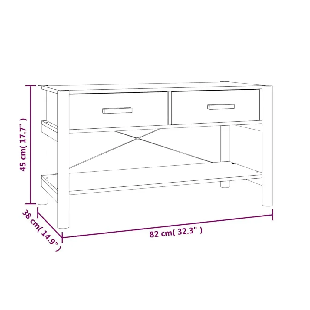 TV Cabinet Engineered Wood Storage Unit 82x38x45cm Brown