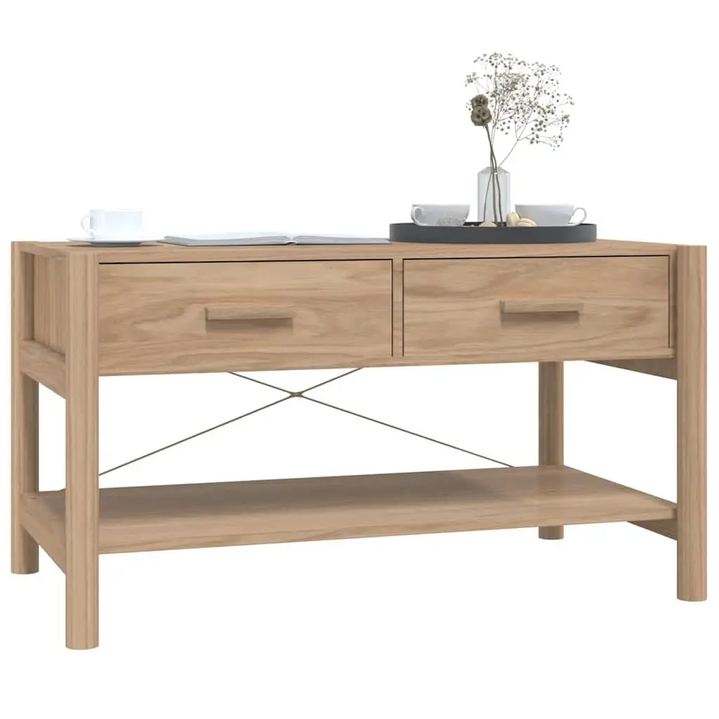 Coffee Table with Storage Engineered Wood Brown 82L x 48W x 45H cm