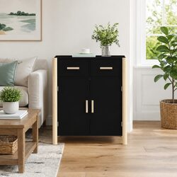 Black Sideboard Cabinet with Ample Storage 62x38x75cm