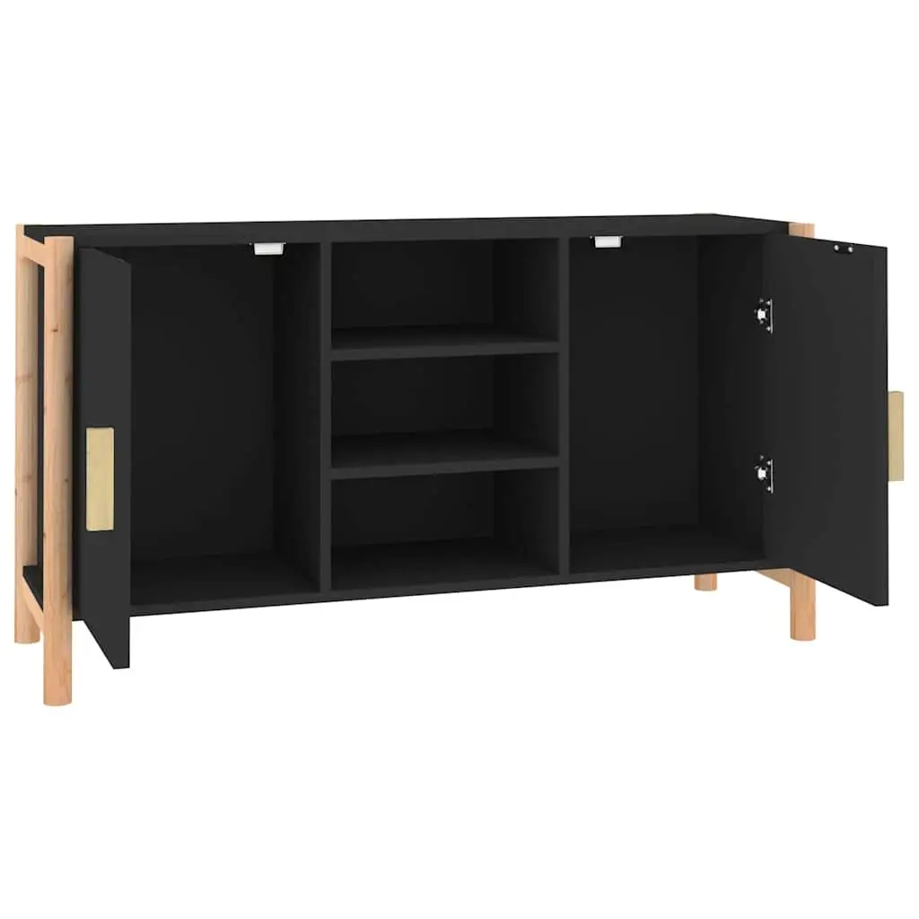 Sideboard Black Storage Cabinet Engineered Wood 107x38x60 cm