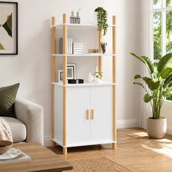 Storage Highboard Cabinet in White 60x40x141 cm