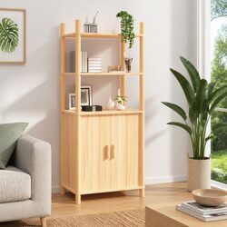 Functional Highboard Storage Cabinet 60x40x141cm Brown