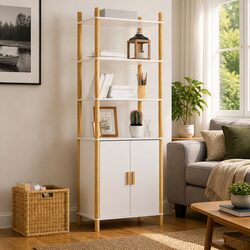 Storage Highboard Cabinet 60x40x173cm White Finish