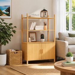 Engineered Wood Highboard Sideboard Cabinet in Brown