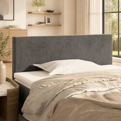 Grey Velvet Headboard 100 cm with Wooden Legs