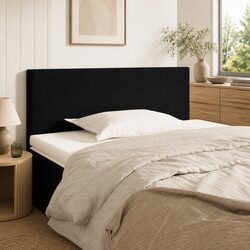 Adjustable Black Velvet Headboard 100 cm for Beds
