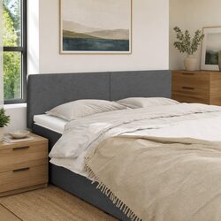 Adjustable Dark Grey Fabric Headboards 72 cm 2 pcs