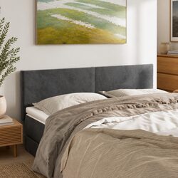 Adjustable Dark Grey Velvet Headboard for Beds 144cm