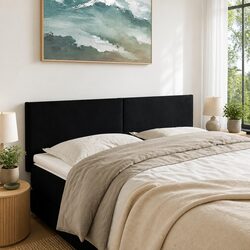 Adjustable Black Velvet Headboard for Beds
