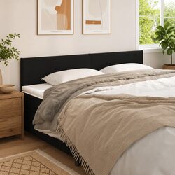 Faux Leather Headboard 200cm Adjustable Height with Wood Legs