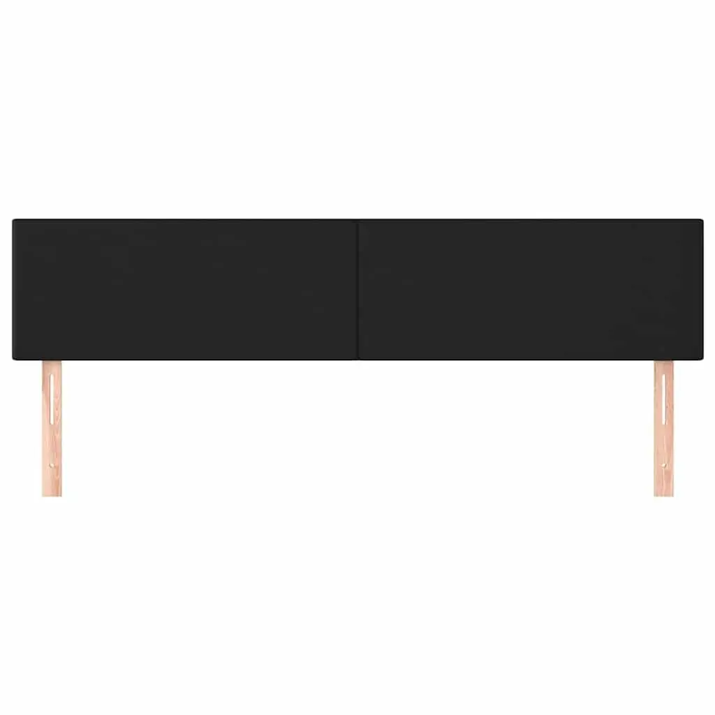 200cm Adjustable Height Headboard Black Faux Leather Wooden Legs