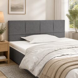 100cm Dark Grey Fabric Headboard with Adjustable Height