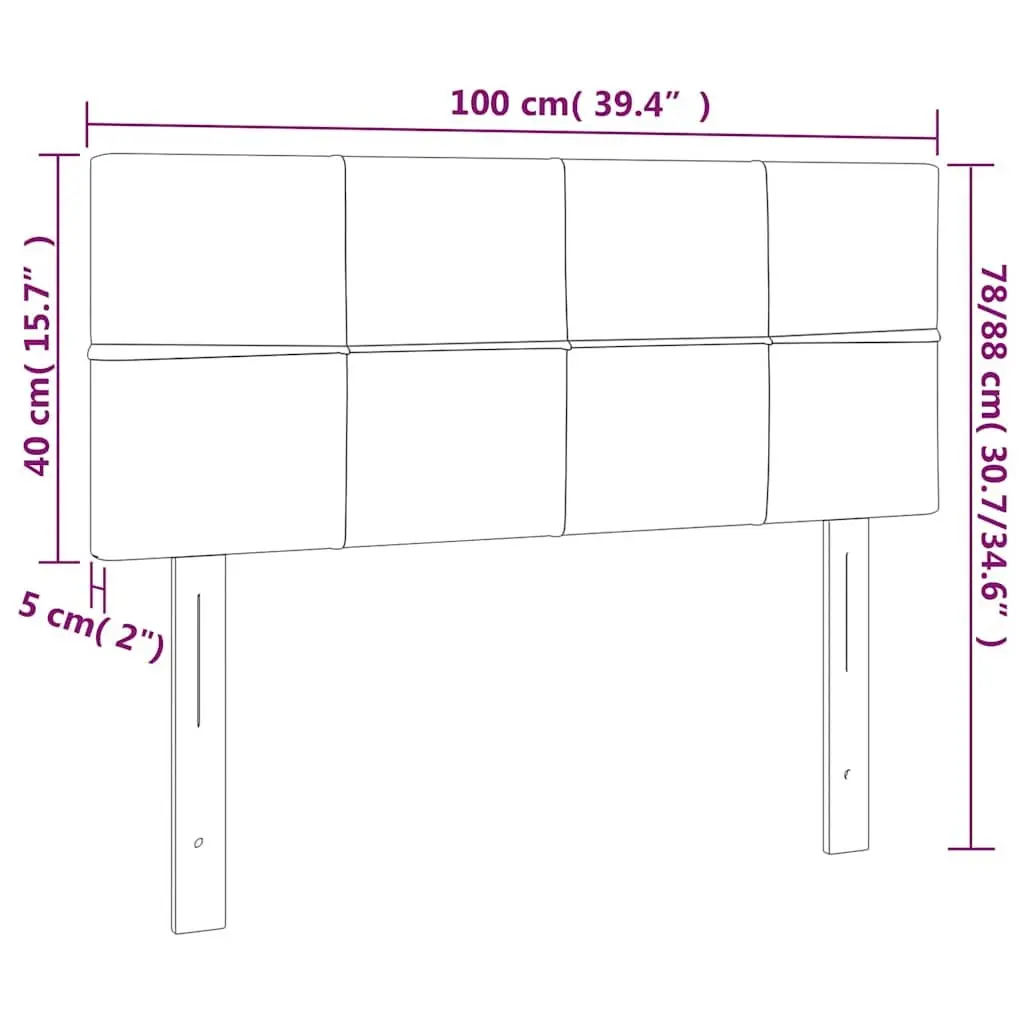 Headboard Velvet Cushioned Back 100 cm Black