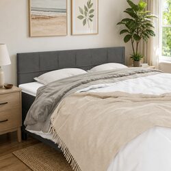 Adjustable Grey Fabric Headboard 160x5x78/88 cm for Beds