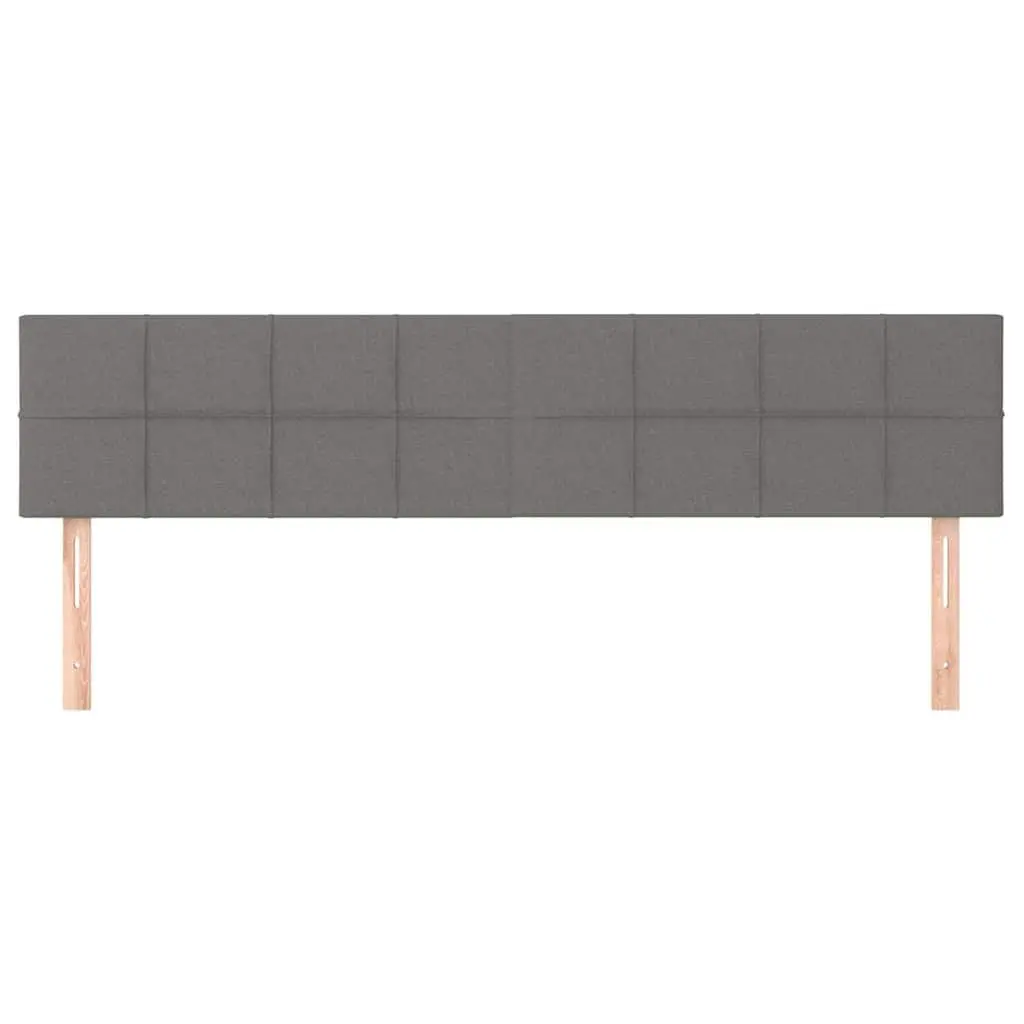 Headboard Adjustable Height Comfort Dark Grey Fabric Upholstered with Wooden Legs