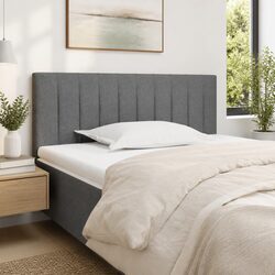 Headboard 100x5x78/88 cm Dark Grey Fabric