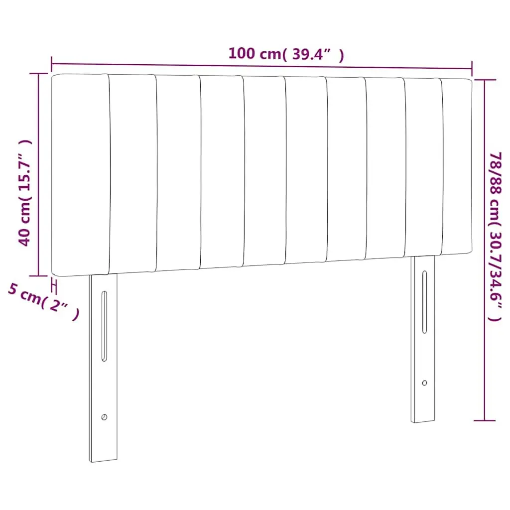 Headboard Adjustable Height Fabric Dark Grey 100x5x78/88 cm