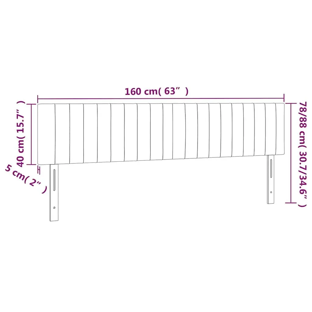 Headboard Grey Adjustable Height 160x5x78/88 cm Fabric Bedroom Furniture