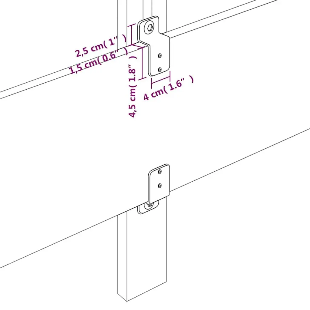 Headboard Adjustable Height Dark Grey 200x5x78/88 cm Fabric