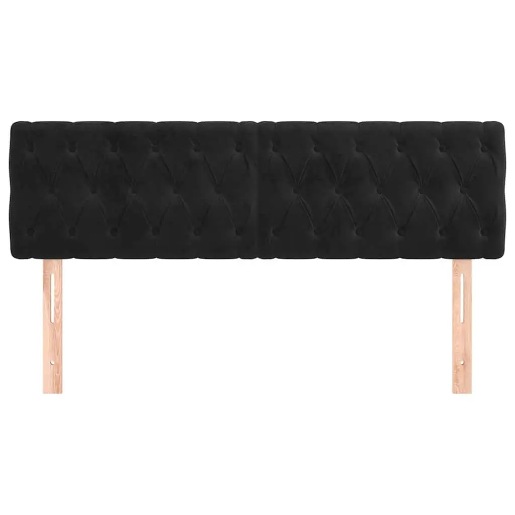 Black Velvet Headboard Adjustable Height Bedroom Furniture 144cm