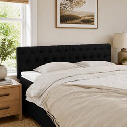 Black Fabric Headboard 160cm with Adjustable Height
