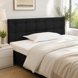 Black Fabric Headboard 100 cm with Adjustable Height