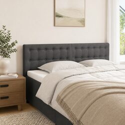 Adjustable Height Grey Fabric Bed Headboard