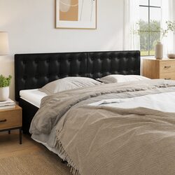 Adjustable Black Faux Leather Headboard 144cm