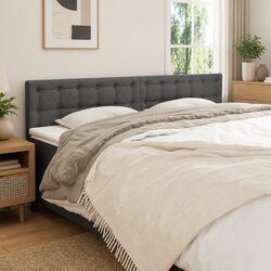 Fabric Headboard Dark Grey 160x5x78/88 cm