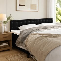 Black Faux Leather Headboard 160cm with Adjustable Height
