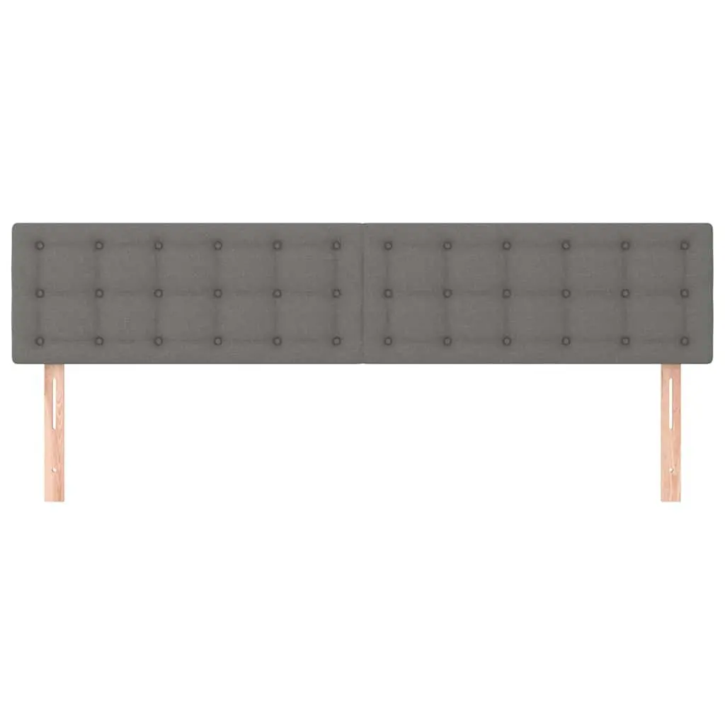 Headboard Adjustable Height Grey Fabric Bed Furniture Wooden Legs