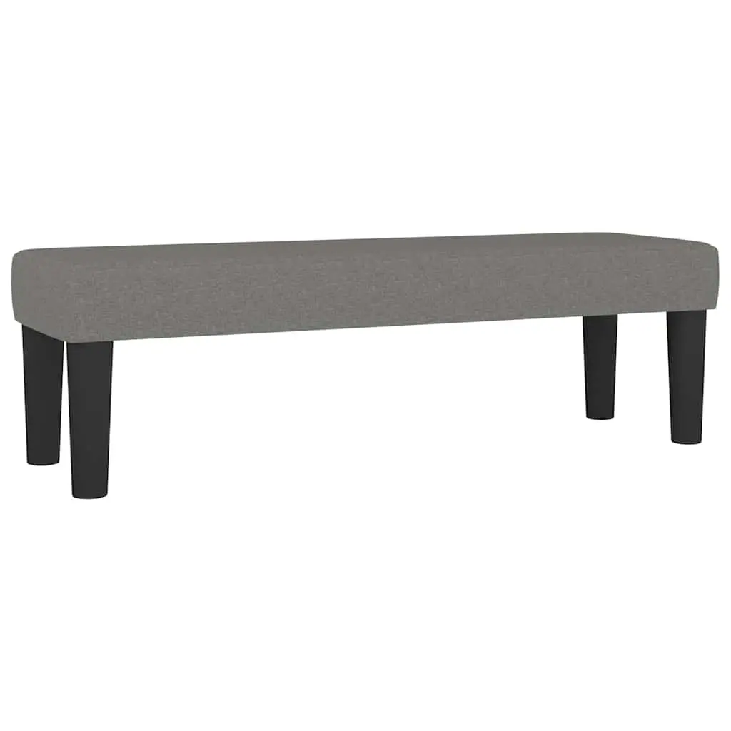 Upholstered Bench Padded Seat 100x30x30cm Grey Fabric