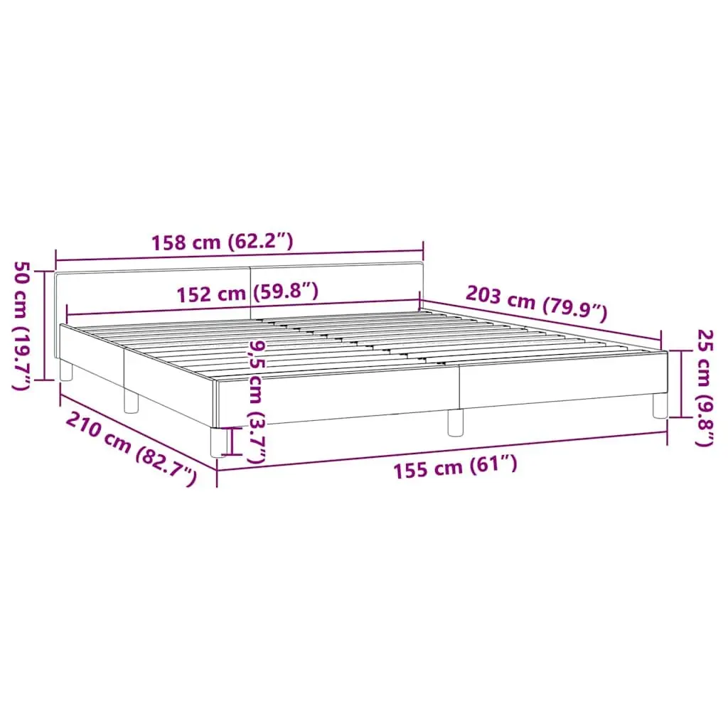 Queen Bed Frame with Headboard Faux Leather Black
