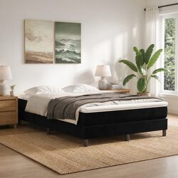Black Velvet Pocket Spring Mattress Medium Firmness 137x190x20cm