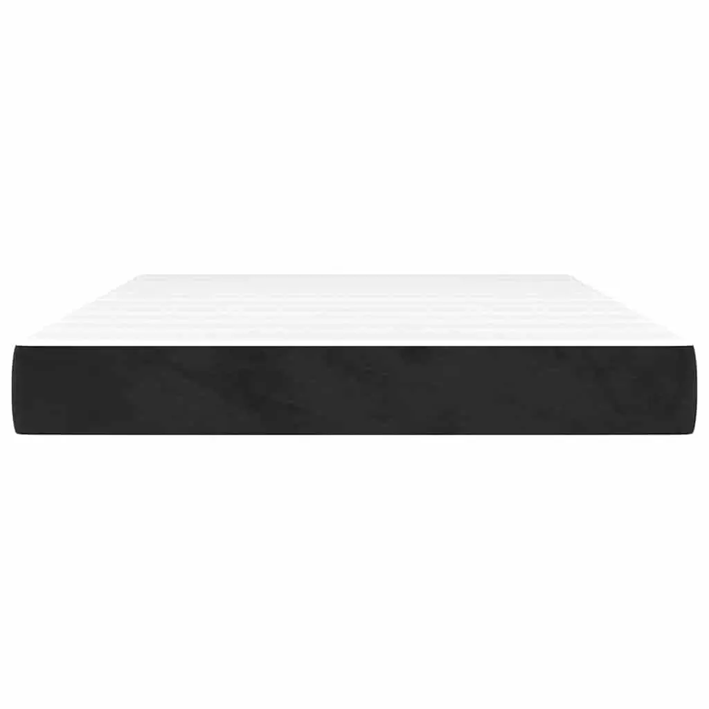 Pocket Spring Mattress Velvet Surface Medium Firm 137x190x20cm Black