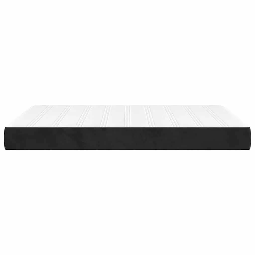 Pocket Spring Mattress Velvet Surface Medium Firm 137x190x20cm Black