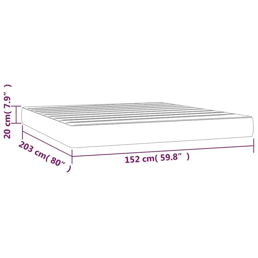 Pocket Spring Bed Mattress Medium Firm Grey 152x203x20cm