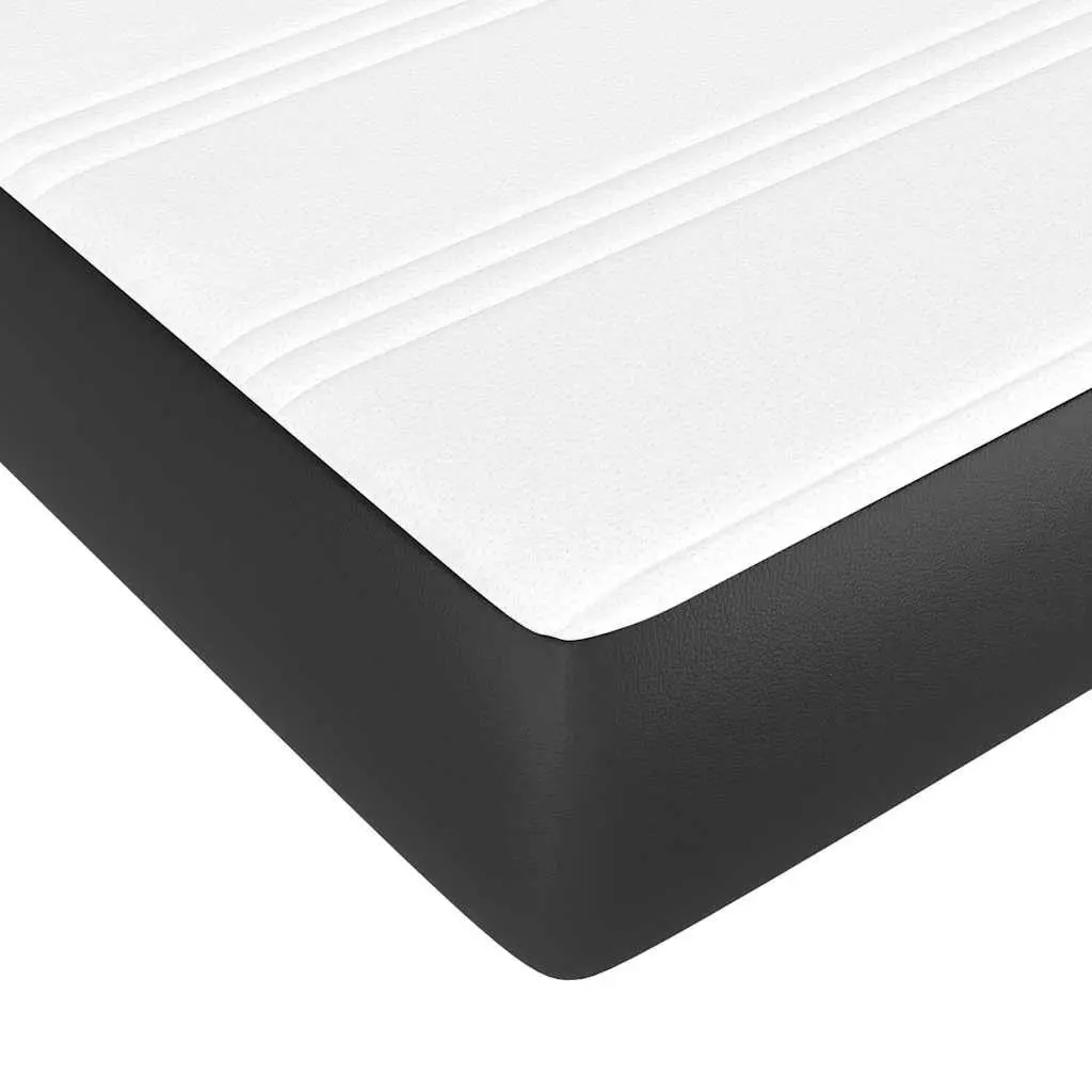 Pocket Spring Mattress Medium-Firm Comfort Super Single Black Faux Leather