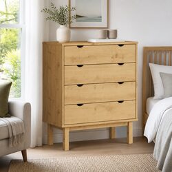 4-Drawer Wooden Storage Cabinet for Bedrooms