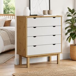 4 Drawer Solid Pine Wood Storage Cabinet with Dimensions