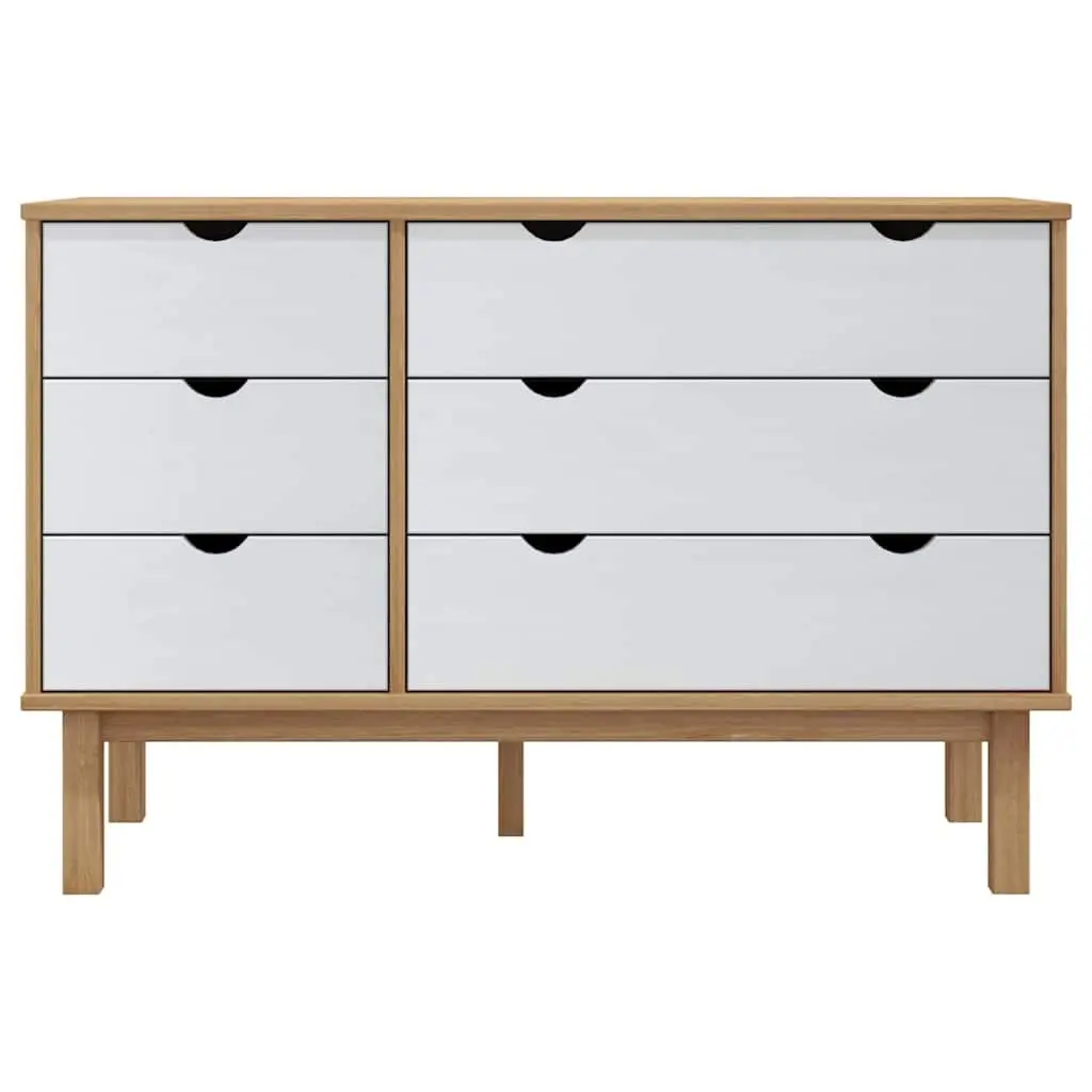 Drawer Cabinet 6 Storage Drawers Scandinavian Style White