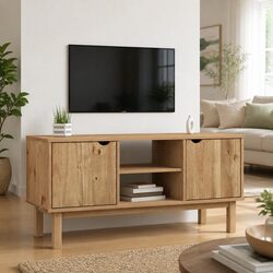 Wooden TV Cabinet Scandinavian Design - 113.5x43x57 cm