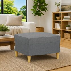 Footstool 60x50x41 cm in Dark Grey Fabric